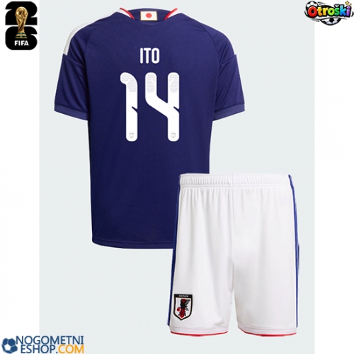 Otroški Nogometni dresi Japonska Junya Ito #14 Domači SP 2026 Kratek Rokav (+ Kratke hlače)